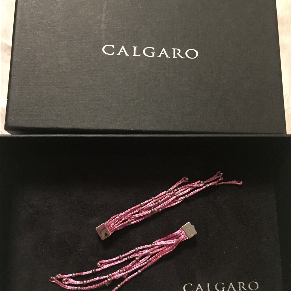 Calgaro necklace, bracelet earrings pink silver - Picture 4 of 8